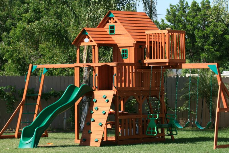 Wooden Swing Set Installation in Overland Park, KS